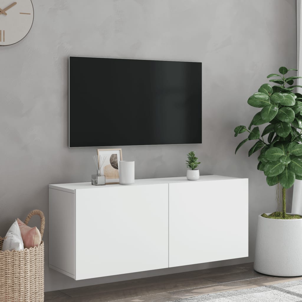Tv Skříňka Nástěnná Bílá 100 X 30 X 41 Cm