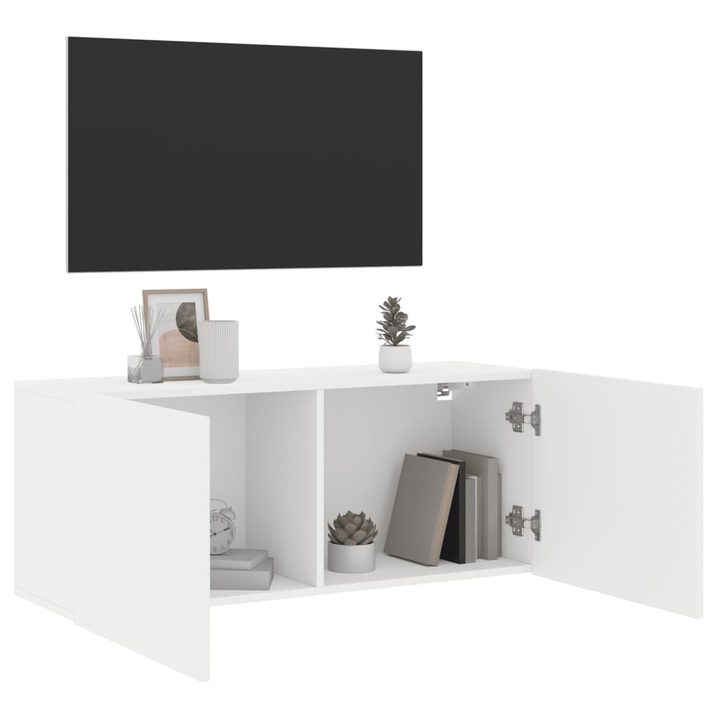 Tv Skříňka Nástěnná Bílá 100 X 30 X 41 Cm