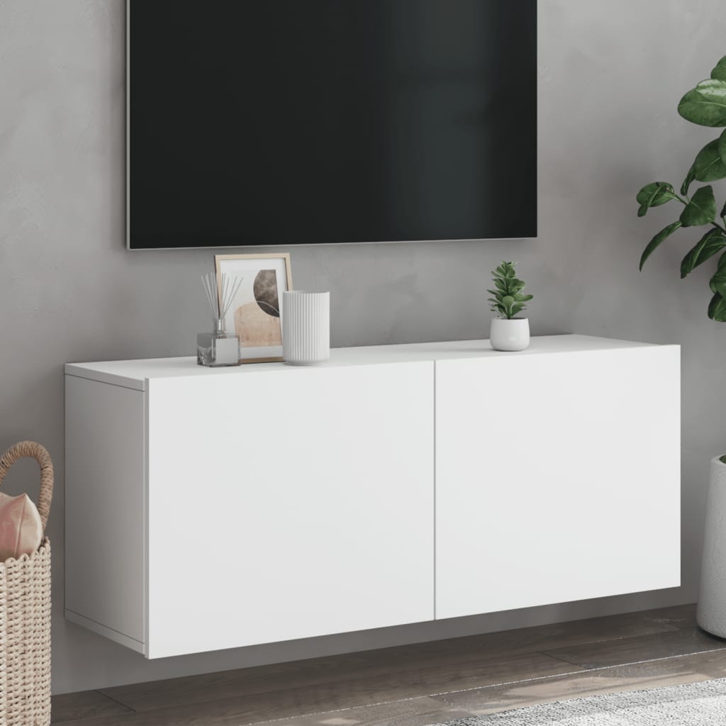 Tv Skříňka Nástěnná Bílá 100 X 30 X 41 Cm