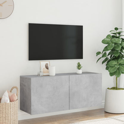 Tv Skříňka Nástěnná Betonově Šedá 100 X 30 X 41 Cm