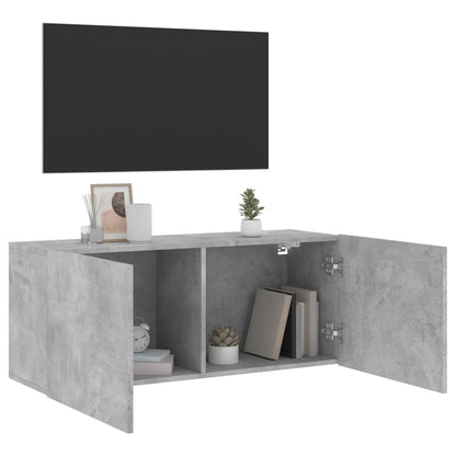 Tv Skříňka Nástěnná Betonově Šedá 100 X 30 X 41 Cm
