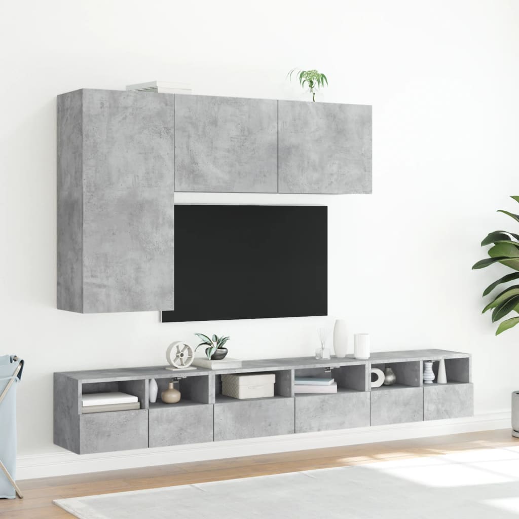 Tv Skříňka Nástěnná Betonově Šedá 100 X 30 X 41 Cm