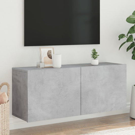Tv Skříňka Nástěnná Betonově Šedá 100 X 30 X 41 Cm