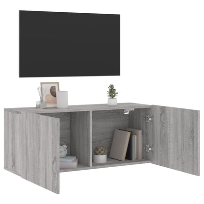 Tv Skříňka Nástěnná Šedá Sonoma 100 X 30 X 41 Cm