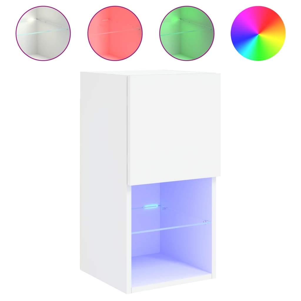 Tv Skříňky S Led Osvětlením 2 Ks Bílé 30,5 X 30 X 60 Cm