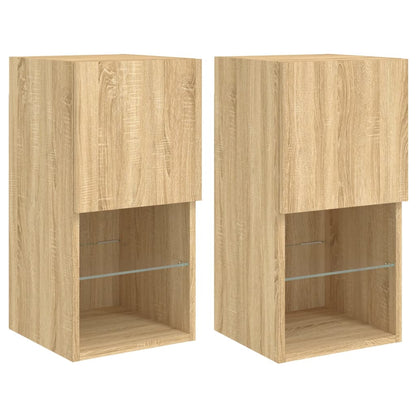 Tv Skříňky S Led Osvětlením 2 Ks Dub Sonoma 30,5 X 30 X 60 Cm