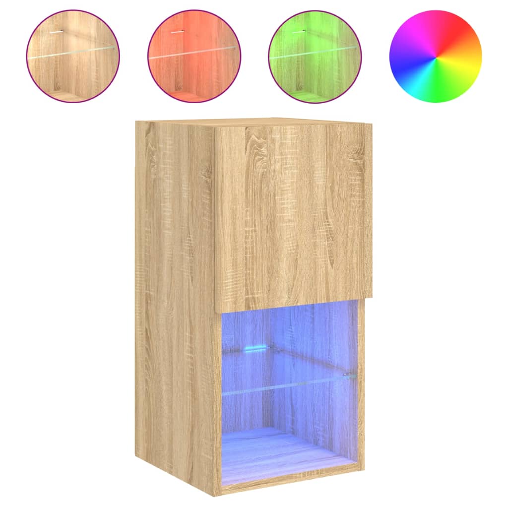 Tv Skříňky S Led Osvětlením 2 Ks Dub Sonoma 30,5 X 30 X 60 Cm