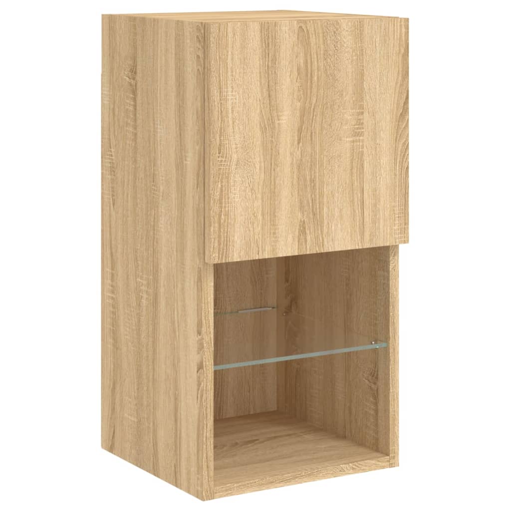 Tv Skříňky S Led Osvětlením 2 Ks Dub Sonoma 30,5 X 30 X 60 Cm