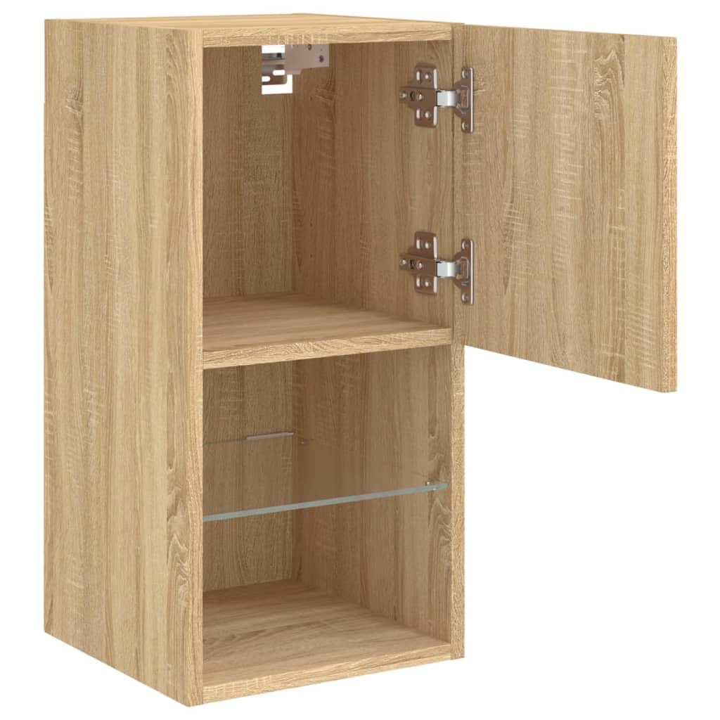 Tv Skříňky S Led Osvětlením 2 Ks Dub Sonoma 30,5 X 30 X 60 Cm