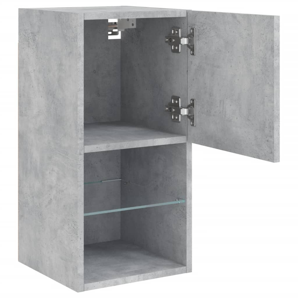 Tv Skříňky S Led Osvětlením 2 Ks Betonově Šedé 30,5X30X60 Cm
