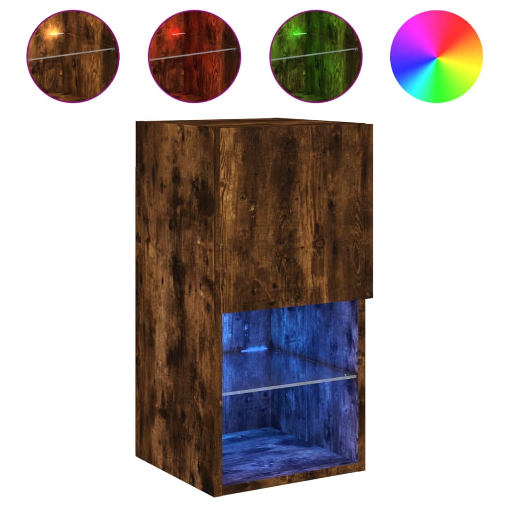 Tv Skříňky S Led Osvětlením 2 Ks Kouřový Dub 30,5 X 30 X 60 Cm