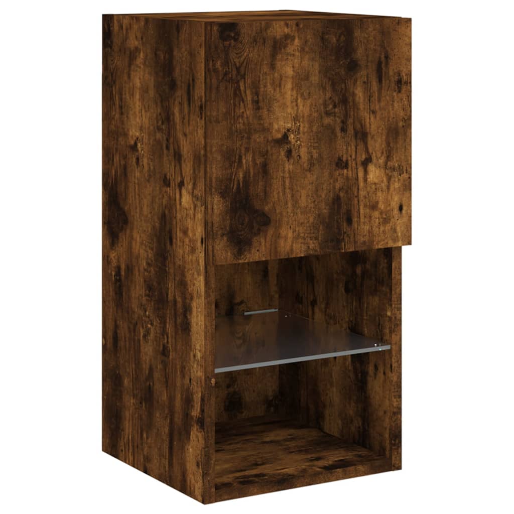Tv Skříňky S Led Osvětlením 2 Ks Kouřový Dub 30,5 X 30 X 60 Cm