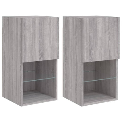 Tv Skříňky S Led Osvětlením 2 Ks Šedé Sonoma 30,5 X 30 X 60 Cm