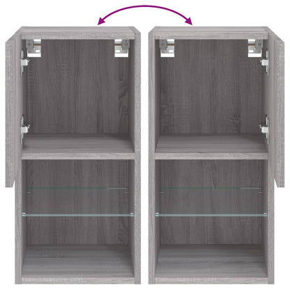 Tv Skříňky S Led Osvětlením 2 Ks Šedé Sonoma 30,5 X 30 X 60 Cm
