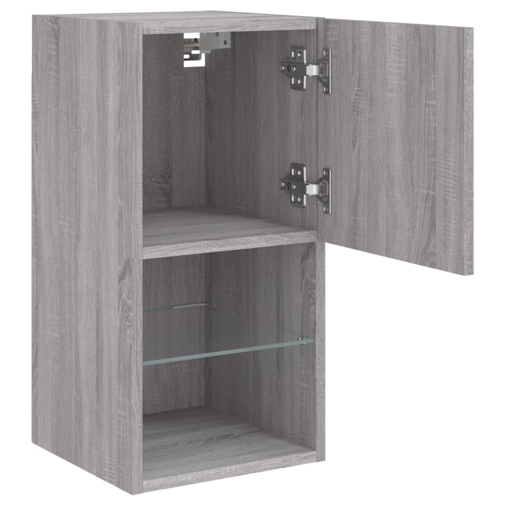 Tv Skříňky S Led Osvětlením 2 Ks Šedé Sonoma 30,5 X 30 X 60 Cm