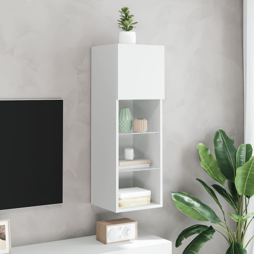 Tv Skříňka S Led Osvětlením Bílá 30,5 X 30 X 90 Cm