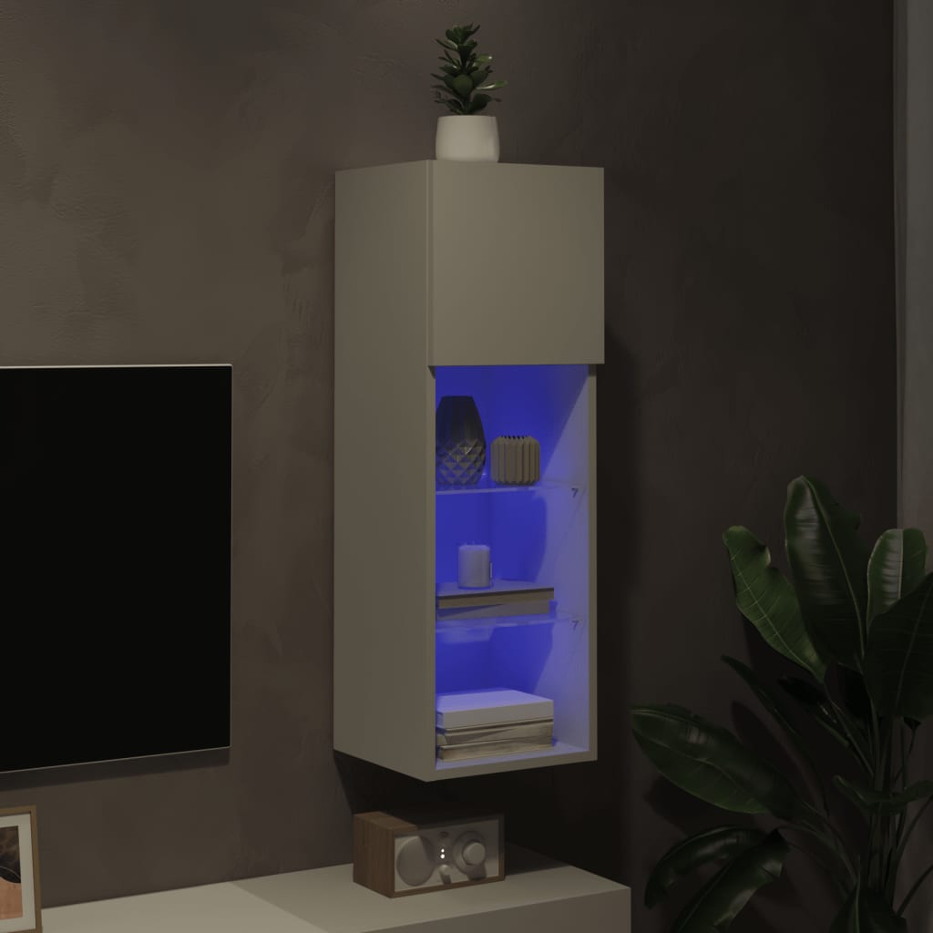 Tv Skříňka S Led Osvětlením Bílá 30,5 X 30 X 90 Cm