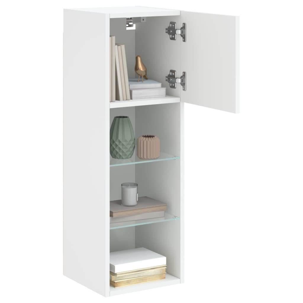 Tv Skříňka S Led Osvětlením Bílá 30,5 X 30 X 90 Cm