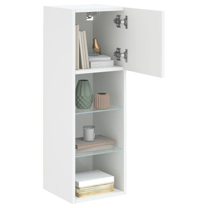 Tv Skříňka S Led Osvětlením Bílá 30,5 X 30 X 90 Cm