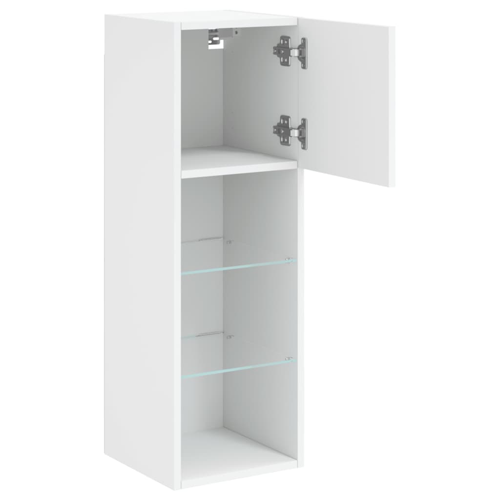 Tv Skříňka S Led Osvětlením Bílá 30,5 X 30 X 90 Cm