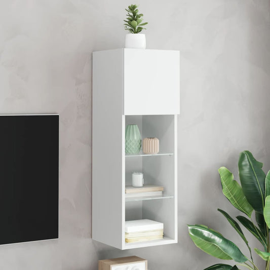 Tv Skříňka S Led Osvětlením Bílá 30,5 X 30 X 90 Cm