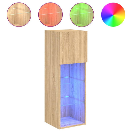 Tv Skříňka S Led Osvětlením Dub Sonoma 30,5 X 30 X 90