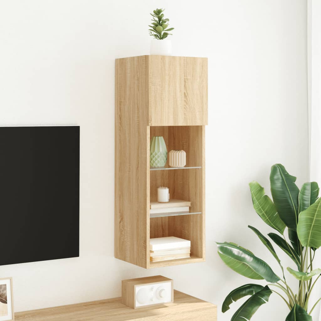 Tv Skříňka S Led Osvětlením Dub Sonoma 30,5 X 30 X 90