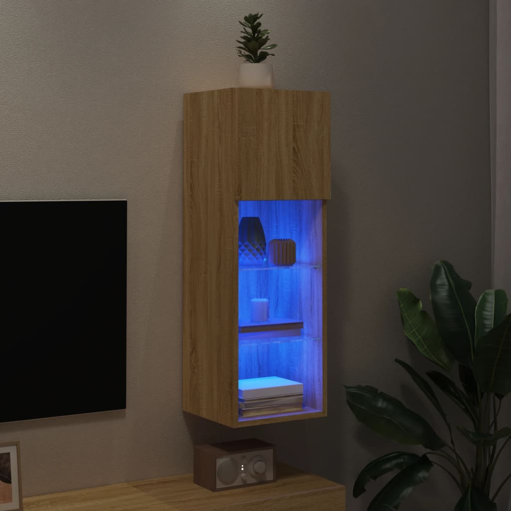 Tv Skříňka S Led Osvětlením Dub Sonoma 30,5 X 30 X 90