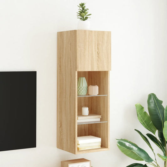 Tv Skříňka S Led Osvětlením Dub Sonoma 30,5 X 30 X 90