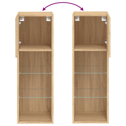 Tv Skříňky S Led Osvětlením 2 Ks Dub Sonoma 30,5 X 30 X 90 Cm