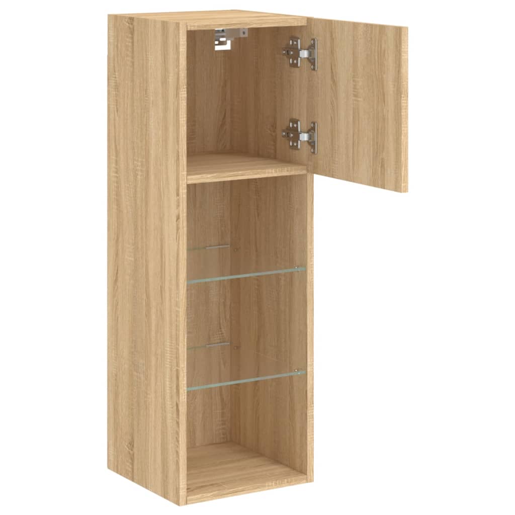 Tv Skříňky S Led Osvětlením 2 Ks Dub Sonoma 30,5 X 30 X 90 Cm
