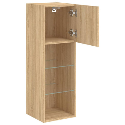 Tv Skříňky S Led Osvětlením 2 Ks Dub Sonoma 30,5 X 30 X 90 Cm