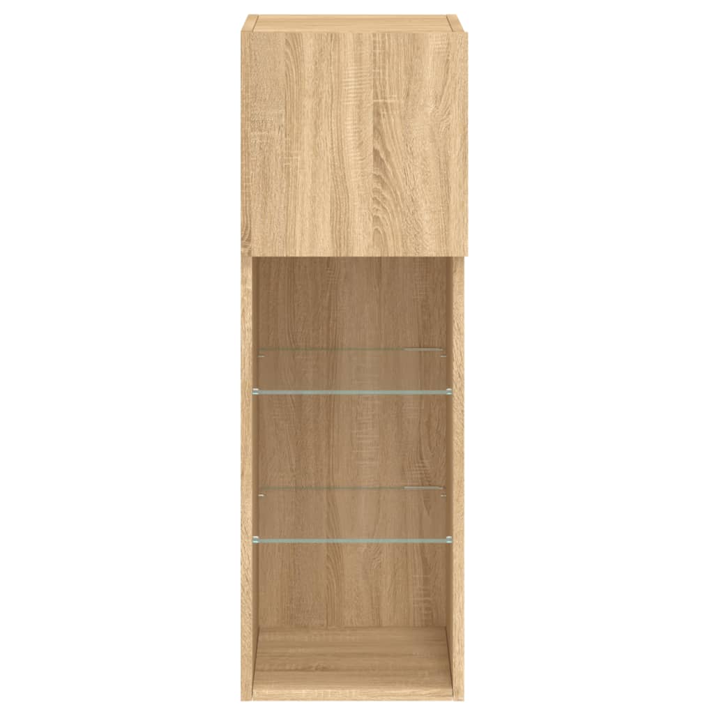 Tv Skříňky S Led Osvětlením 2 Ks Dub Sonoma 30,5 X 30 X 90 Cm
