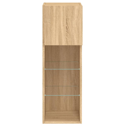 Tv Skříňky S Led Osvětlením 2 Ks Dub Sonoma 30,5 X 30 X 90 Cm