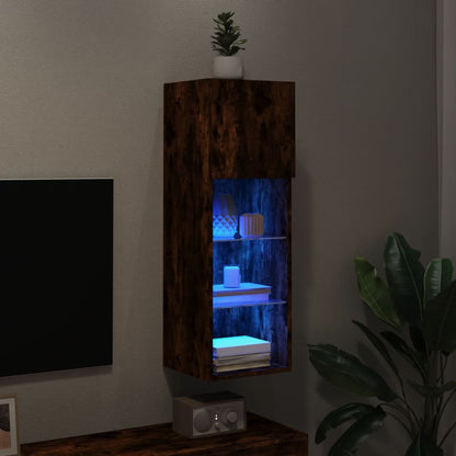 Tv Skříňka S Led Osvětlením Kouřový Dub 30,5 X 30 X 90 Cm