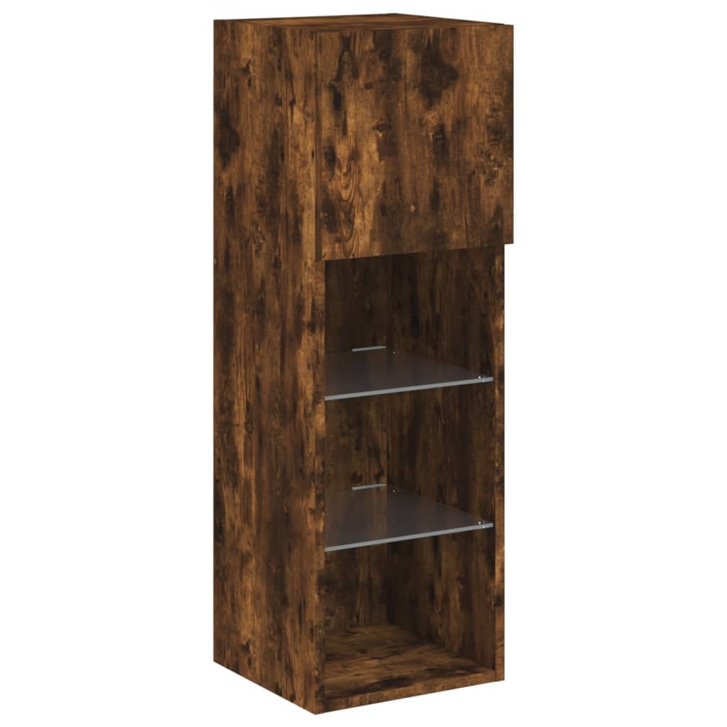 Tv Skříňka S Led Osvětlením Kouřový Dub 30,5 X 30 X 90 Cm