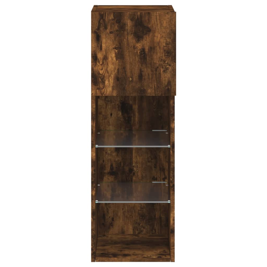 Tv Skříňka S Led Osvětlením Kouřový Dub 30,5 X 30 X 90 Cm