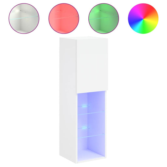 Tv Skříňka S Led Osvětlením Bílá 30,5 X 30 X 102 Cm