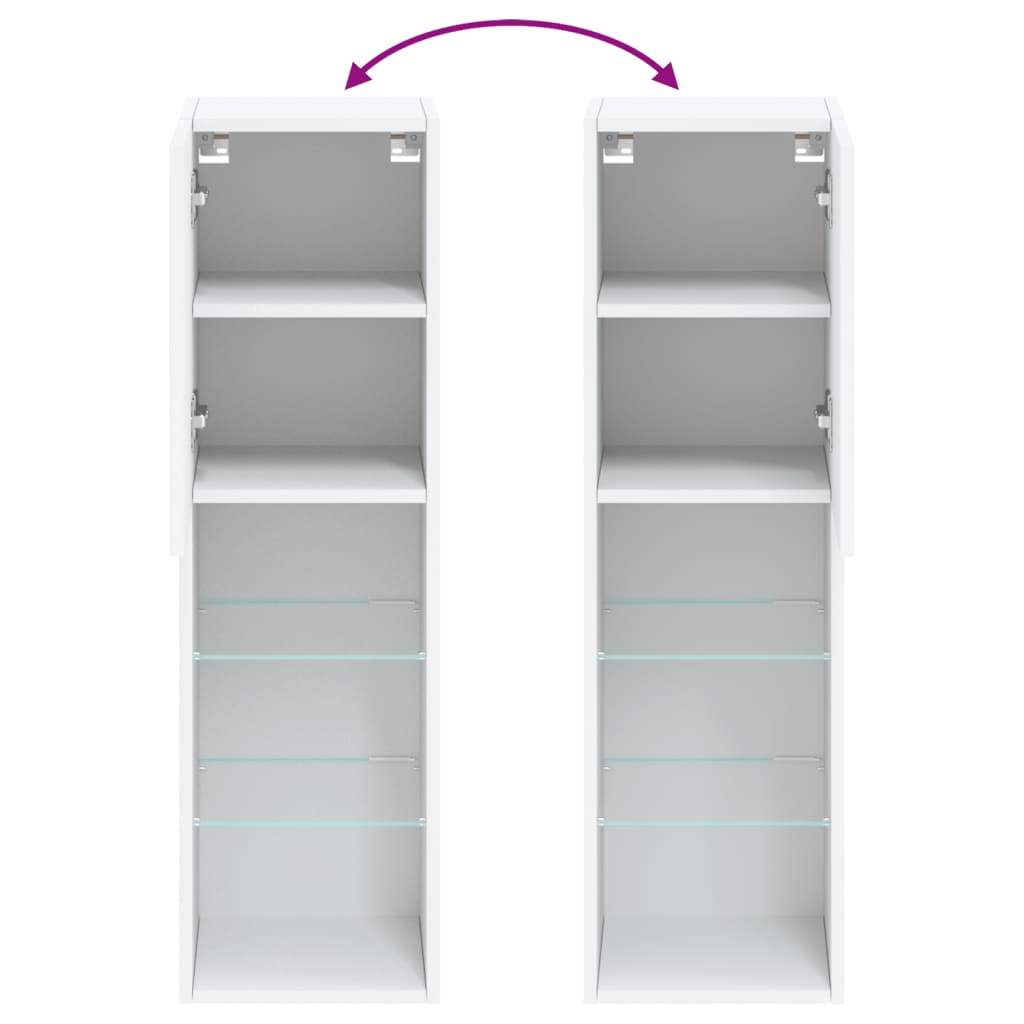 Tv Skříňka S Led Osvětlením Bílá 30,5 X 30 X 102 Cm