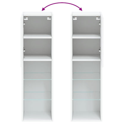 Tv Skříňka S Led Osvětlením Bílá 30,5 X 30 X 102 Cm