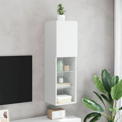 Tv Skříňka S Led Osvětlením Bílá 30,5 X 30 X 102 Cm