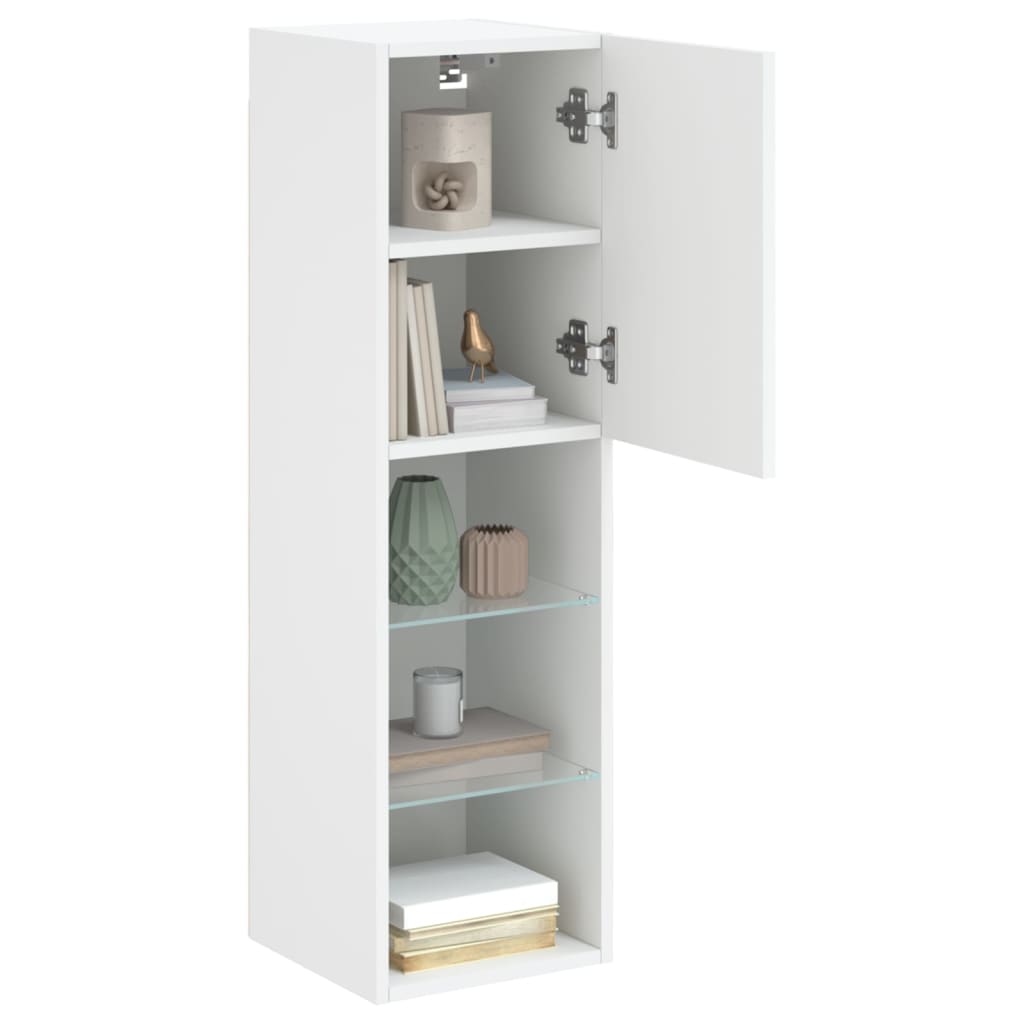 Tv Skříňka S Led Osvětlením Bílá 30,5 X 30 X 102 Cm