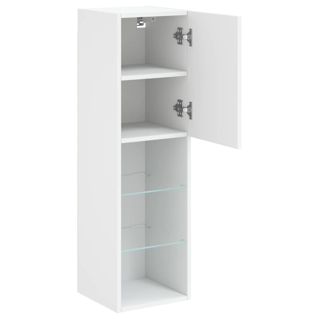 Tv Skříňka S Led Osvětlením Bílá 30,5 X 30 X 102 Cm