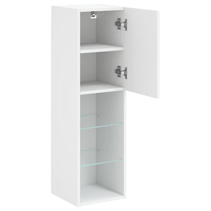 Tv Skříňka S Led Osvětlením Bílá 30,5 X 30 X 102 Cm