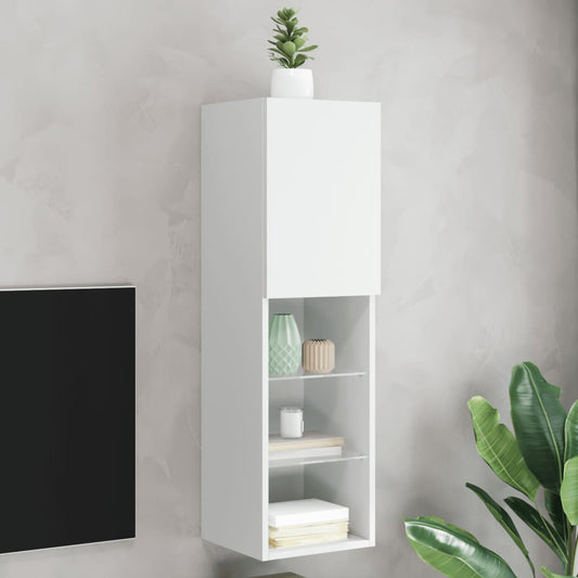 Tv Skříňka S Led Osvětlením Bílá 30,5 X 30 X 102 Cm