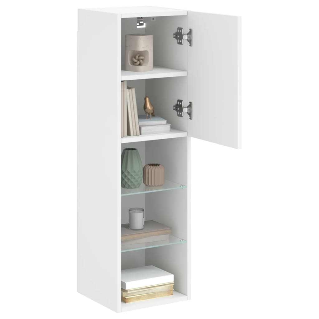 Tv Skříňky S Led Osvětlením 2 Ks Bílé 30,5 X 30 X 102 Cm