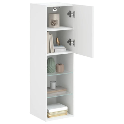 Tv Skříňky S Led Osvětlením 2 Ks Bílé 30,5 X 30 X 102 Cm