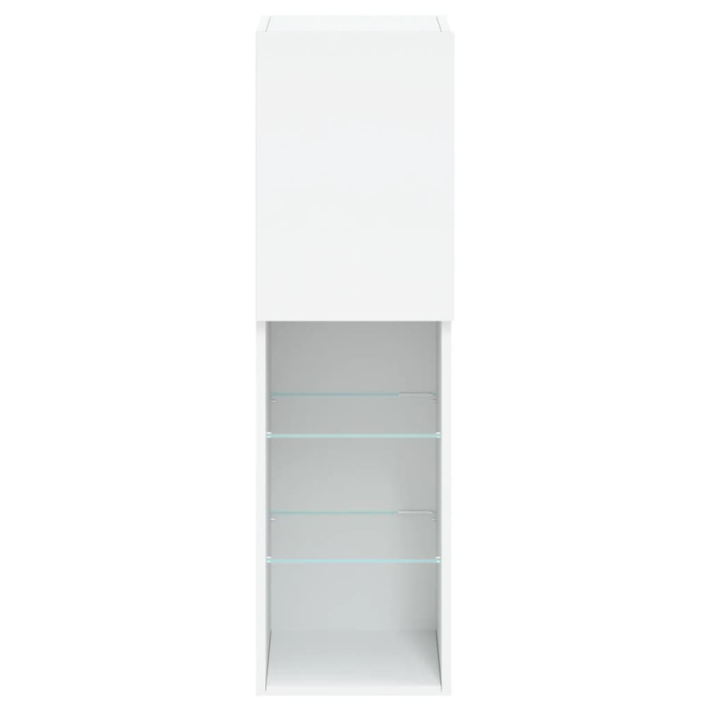 Tv Skříňky S Led Osvětlením 2 Ks Bílé 30,5 X 30 X 102 Cm