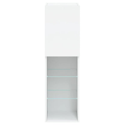Tv Skříňky S Led Osvětlením 2 Ks Bílé 30,5 X 30 X 102 Cm