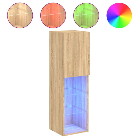 Tv Skříňka S Led Osvětlením Dub Sonoma 30,5 X 30 X 102 Cm